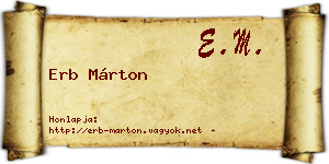 Erb Márton névjegykártya